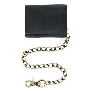 Cazoro Men's RFID Vintage Leather Trifold Chain Wallet